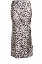 Silky Leopard Print Midi Skirt