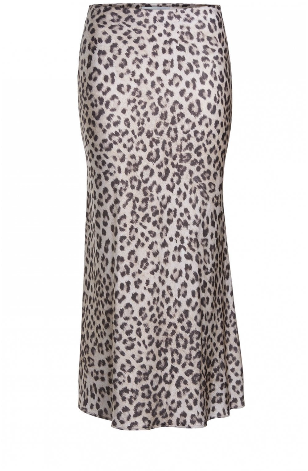 Silky Leopard Print Midi Skirt