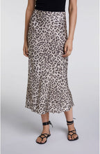 Silky Leopard Print Midi Skirt