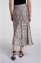 Silky Leopard Print Midi Skirt