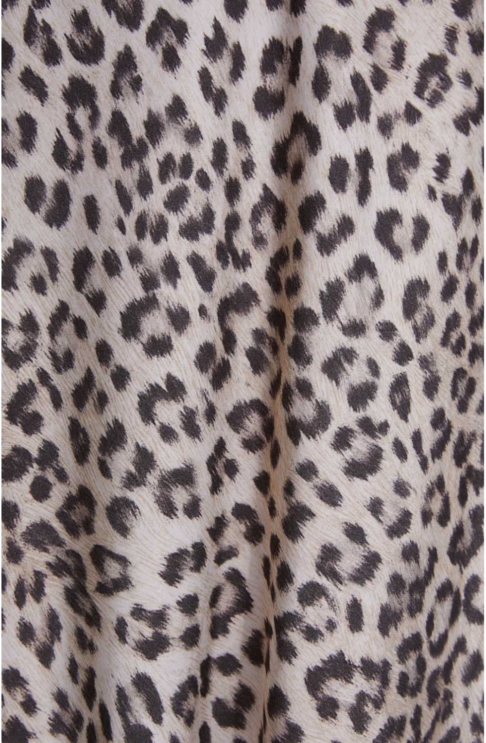 Silky Leopard Print Midi Skirt