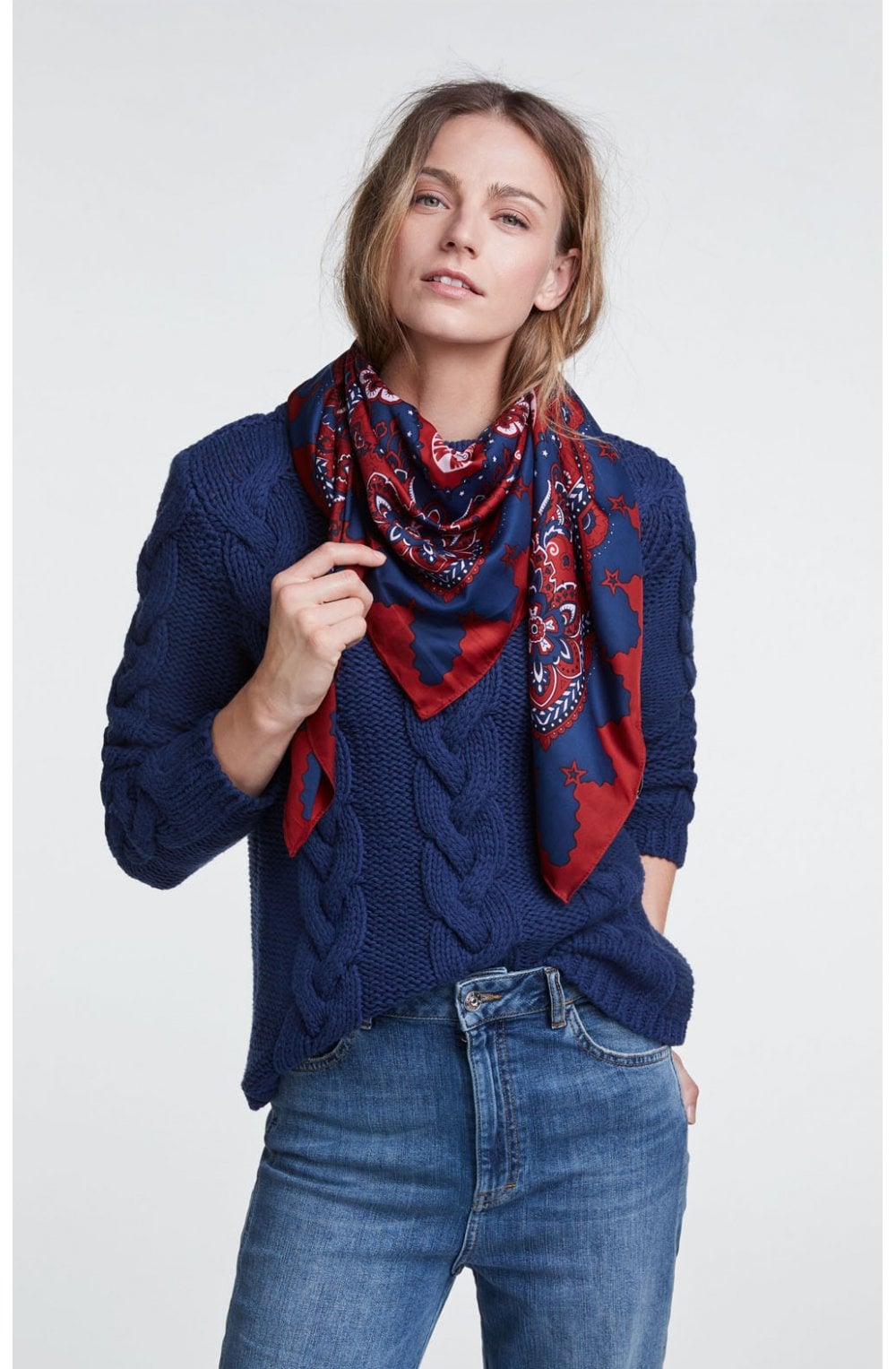 Silky Patterned Square Scarf