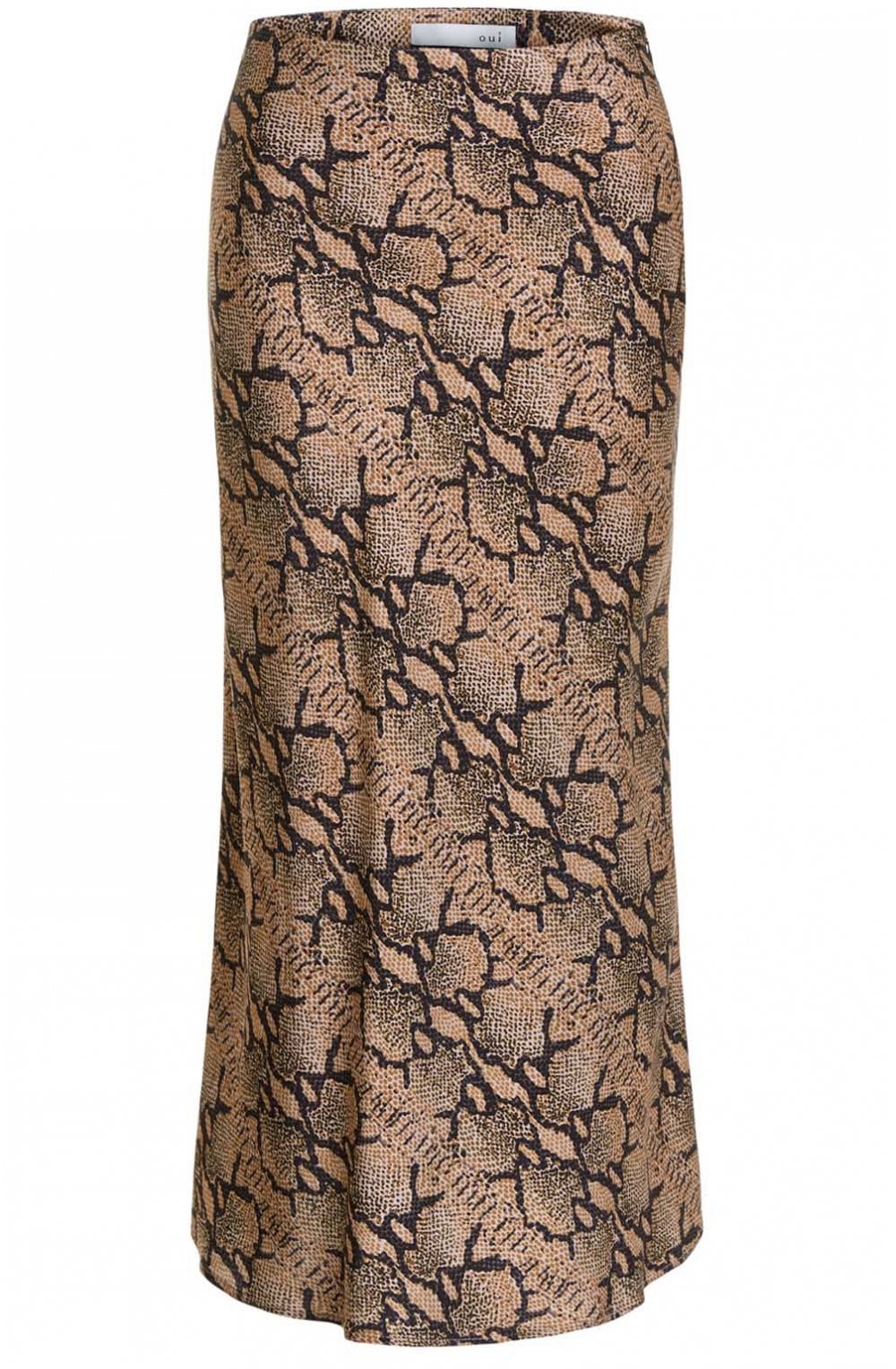 Silky Snake Print Skirt