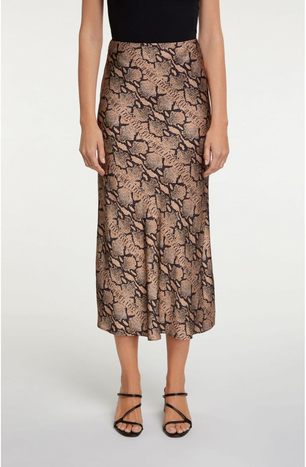 Silky Snake Print Skirt