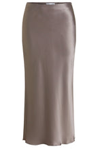 Silky Taupe Midi Skirt