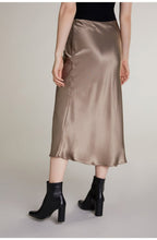 Silky Taupe Midi Skirt
