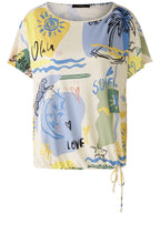 Silky Touch Vitamin Sea Drawstring Hem Blouse