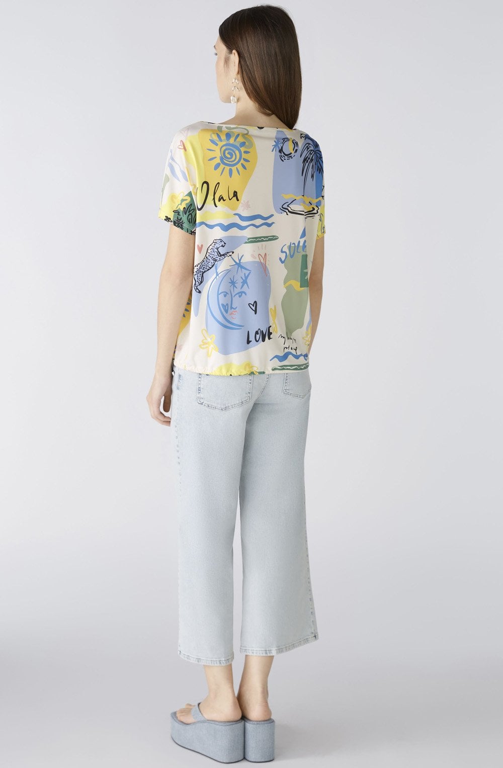 Silky Touch Vitamin Sea Drawstring Hem Blouse