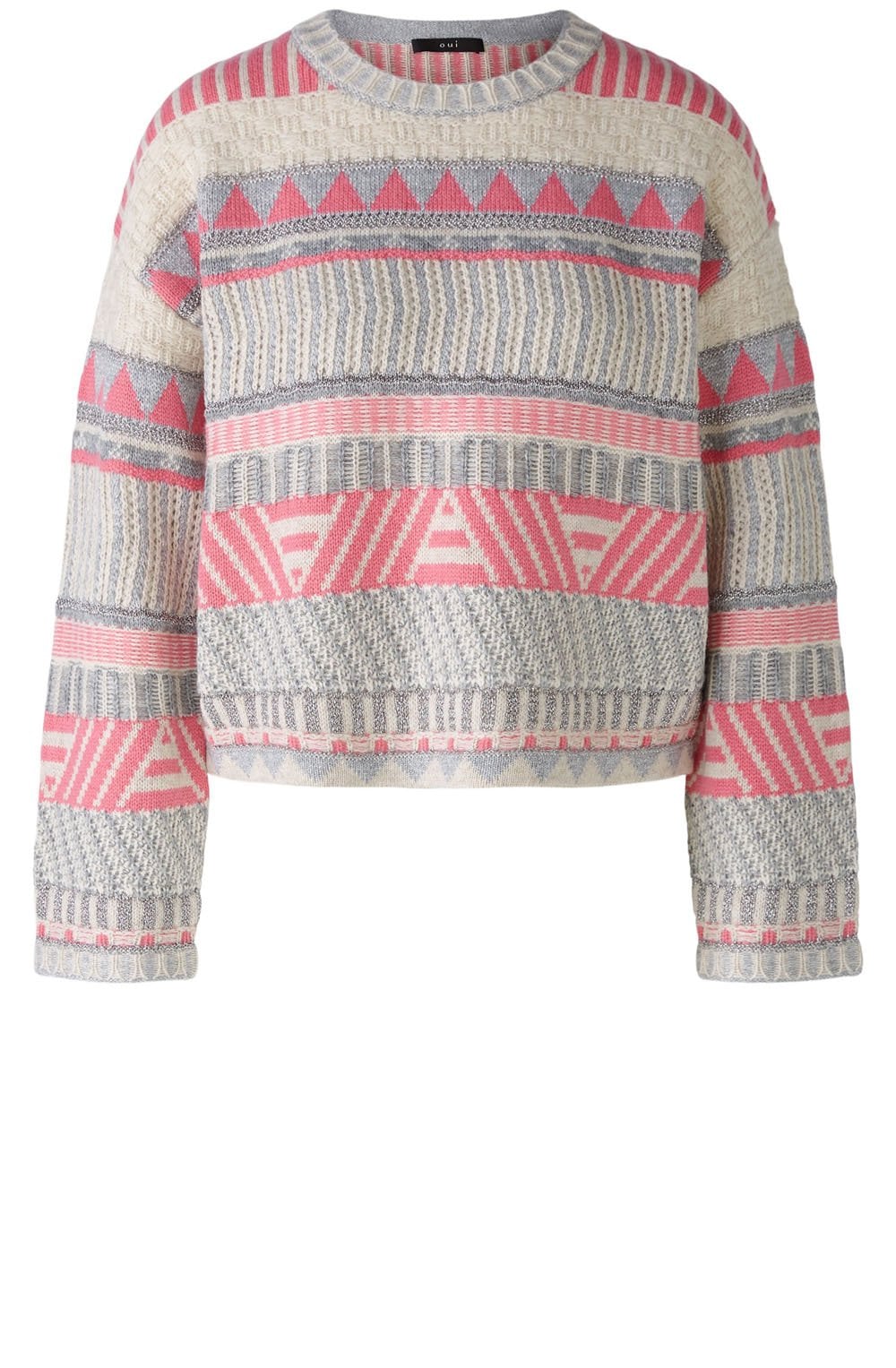 Silver Grey Pink and Off White Jumper