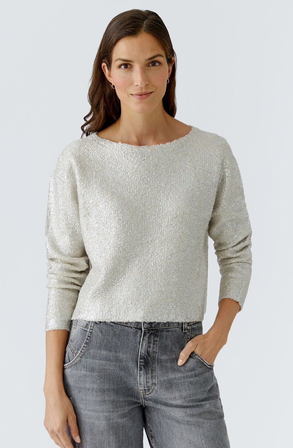 Silver Stone Gloss Shortened Jumper