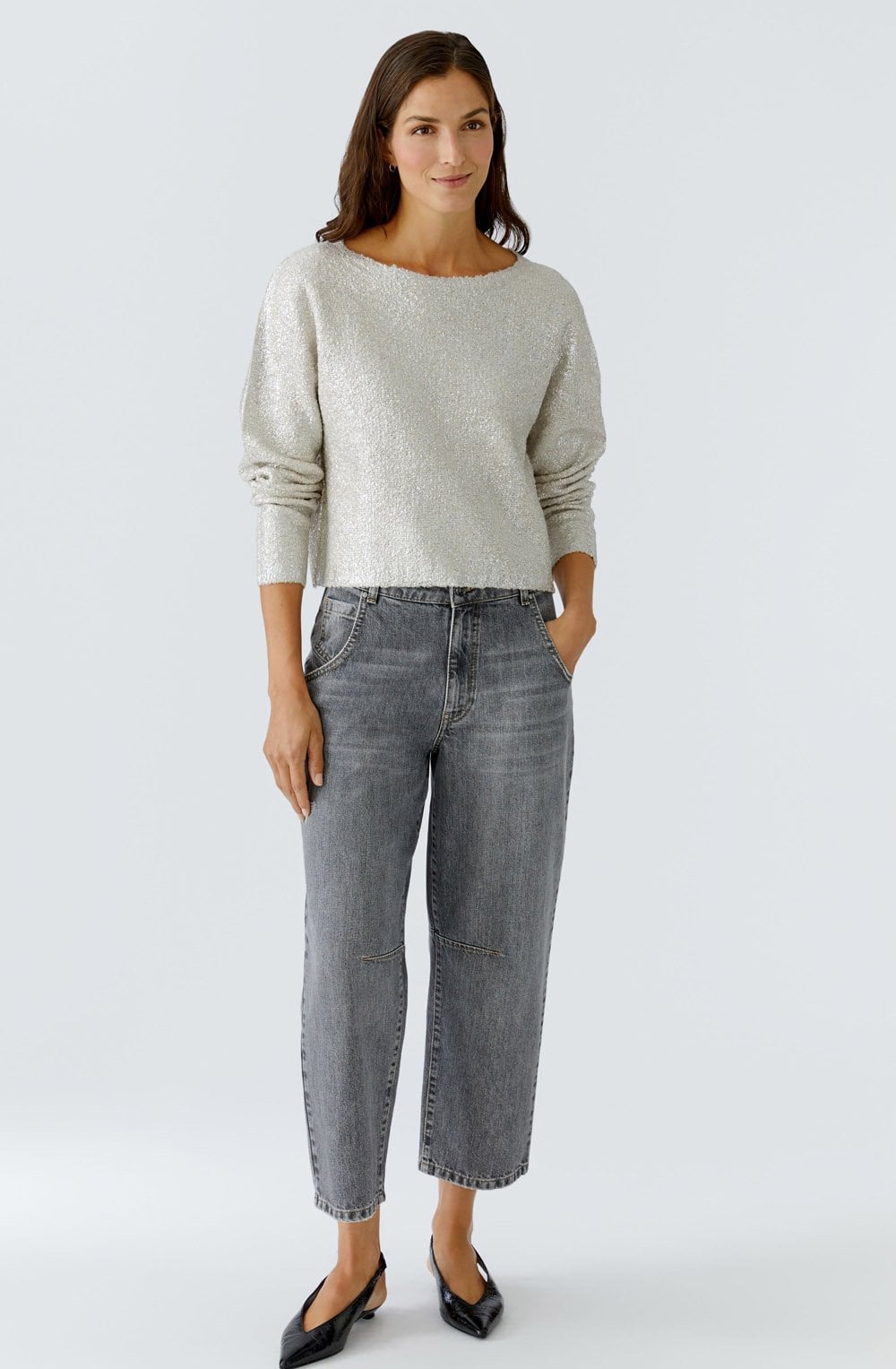 Silver Stone Gloss Shortened Jumper