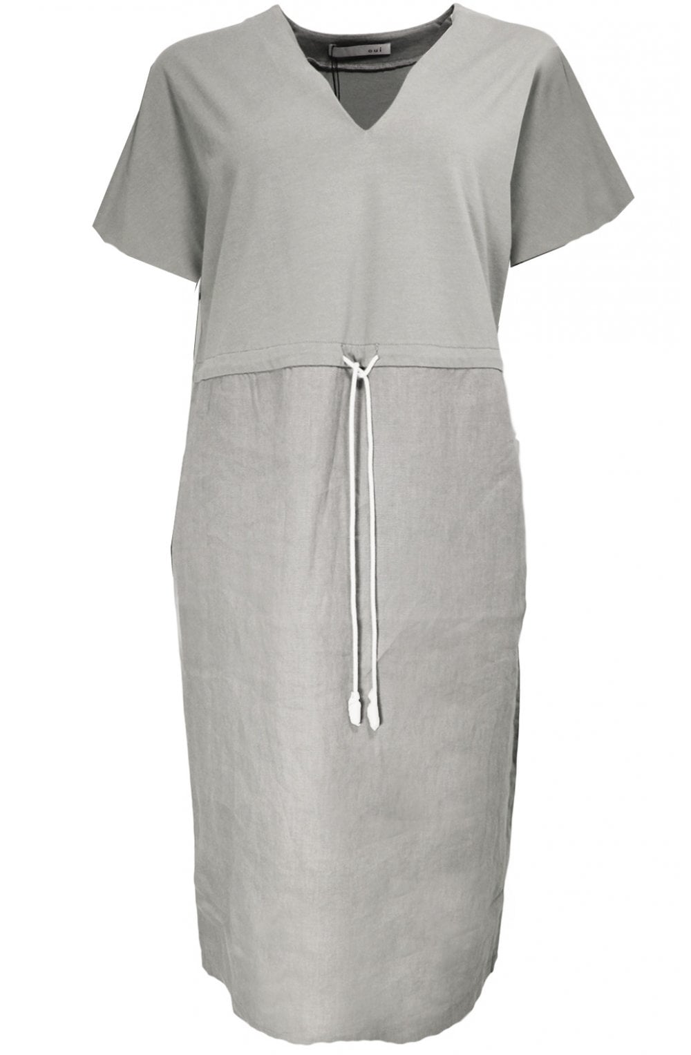Smoked Grey Linen Shift Dress