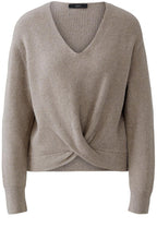 Smokey Taupe Knotted Front Jumper