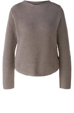 Smoky Taupe Button Detail Cotton Jumper