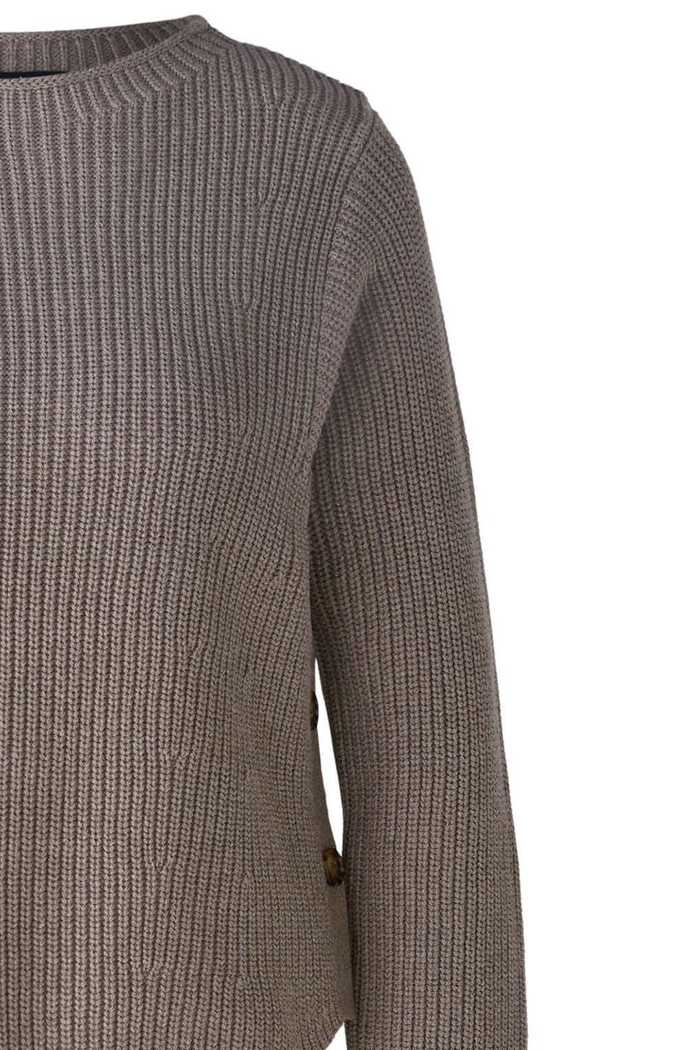 Smoky Taupe Button Detail Cotton Jumper