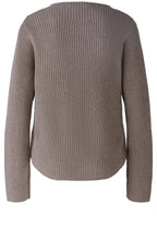 Smoky Taupe Button Detail Cotton Jumper