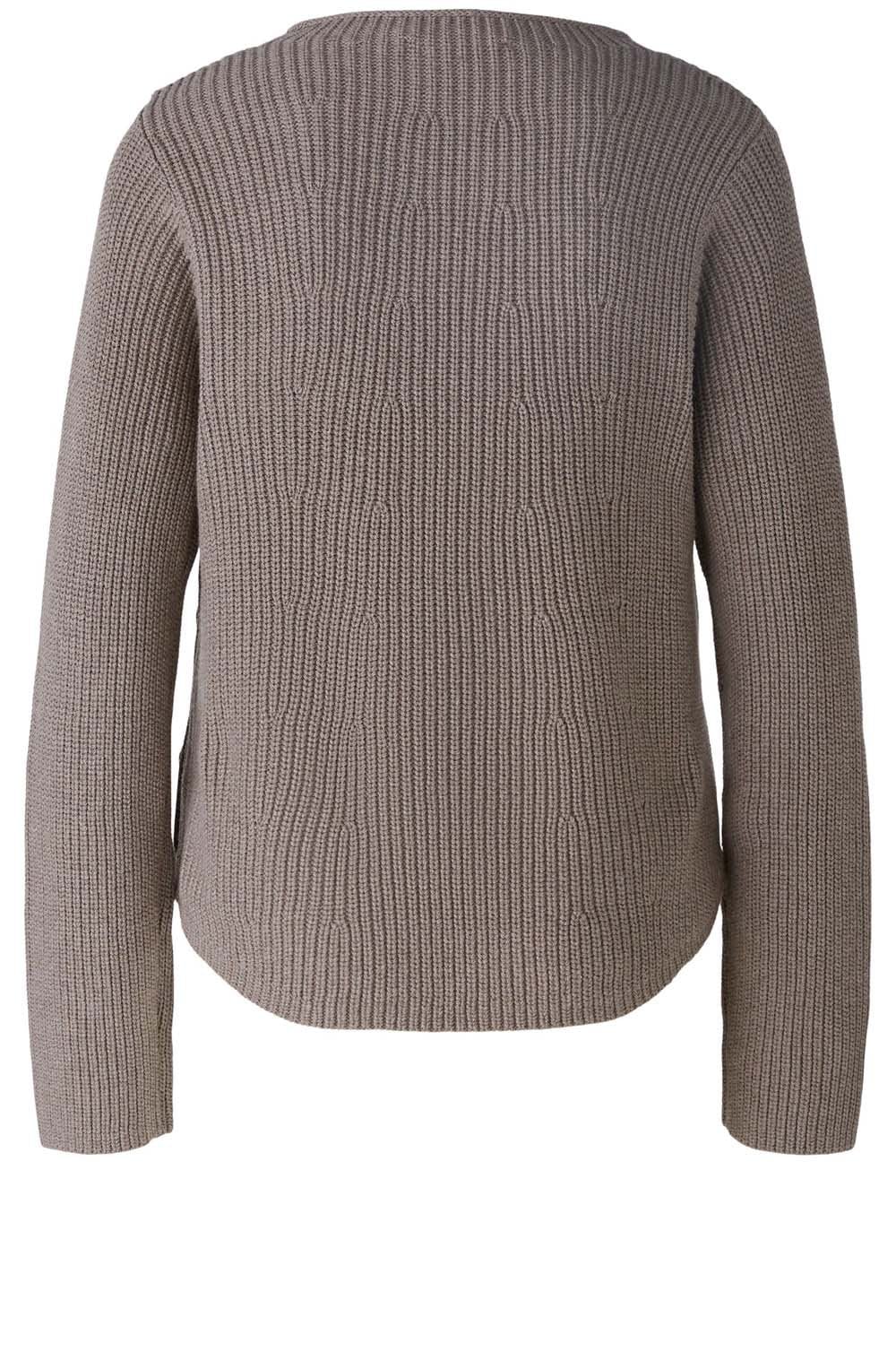 Smoky Taupe Button Detail Cotton Jumper