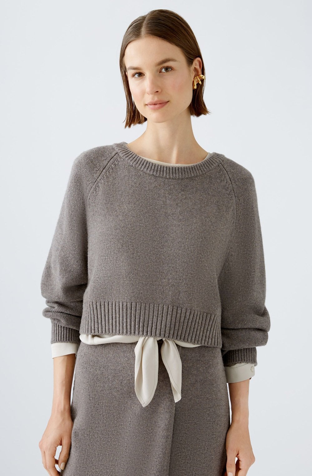 Smoky Taupe Shortened Box Jumper