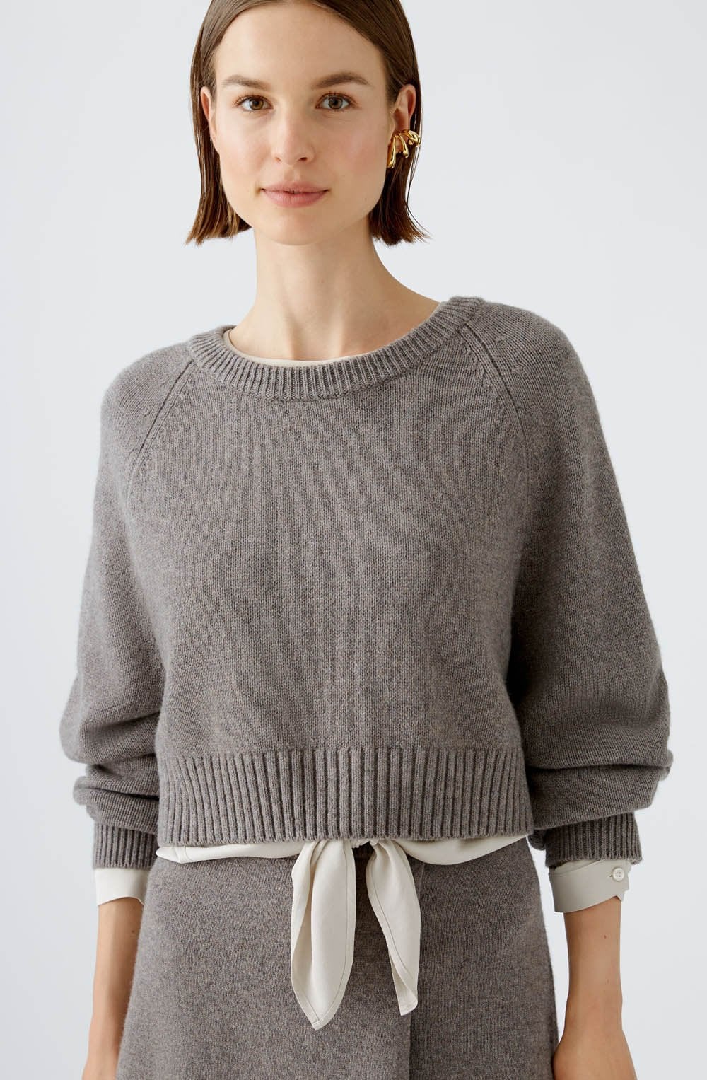 Smoky Taupe Shortened Box Jumper