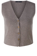 Smoky Taupe Wool Blend Knitted Waistcoat