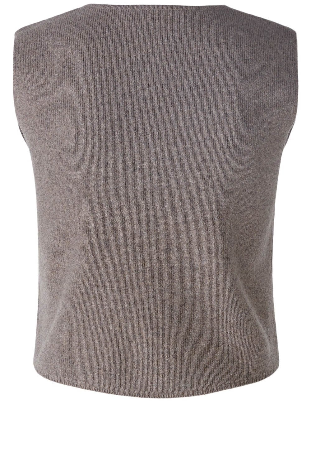 Smoky Taupe Wool Blend Knitted Waistcoat