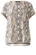 Snake Print and Striped Back Blouse