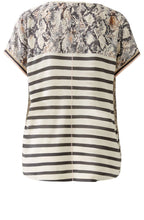 Snake Print and Striped Back Blouse