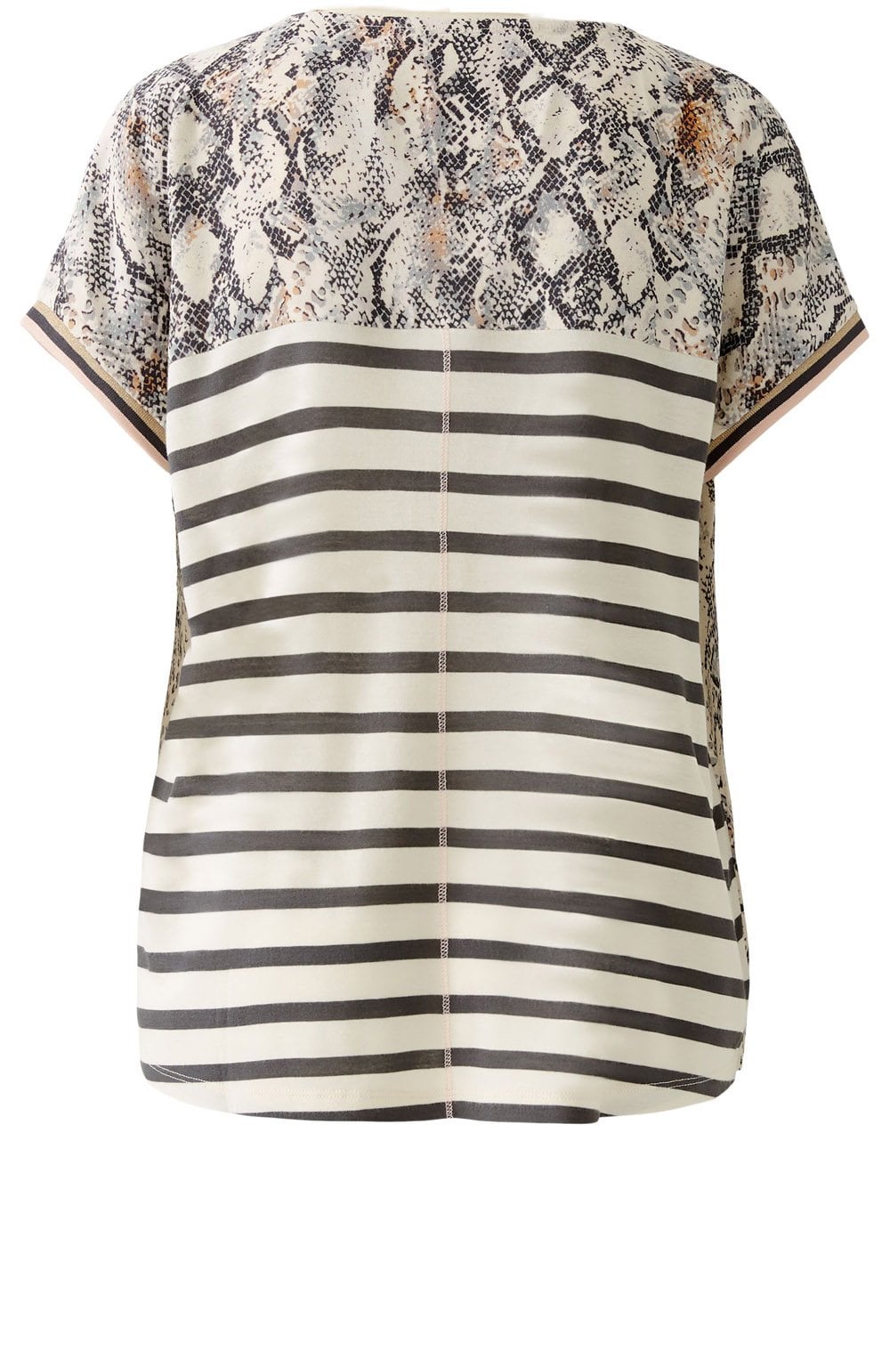 Snake Print and Striped Back Blouse