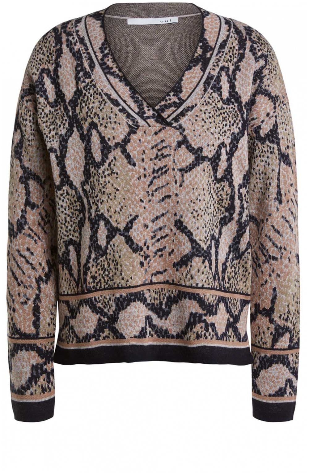 Snake Print Fine Knit Jumper