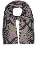 Snake Print Fine Knit Scarf