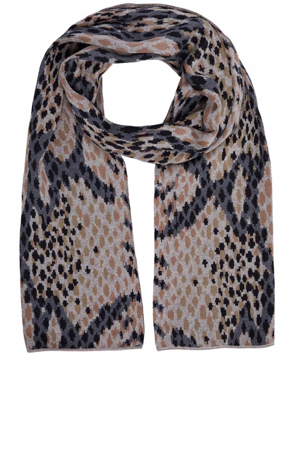 Snake Print Fine Knit Scarf