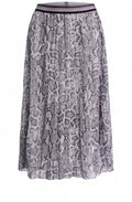 Snake Skin Print Pleated Skirt