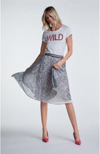 Snake Skin Print Pleated Skirt