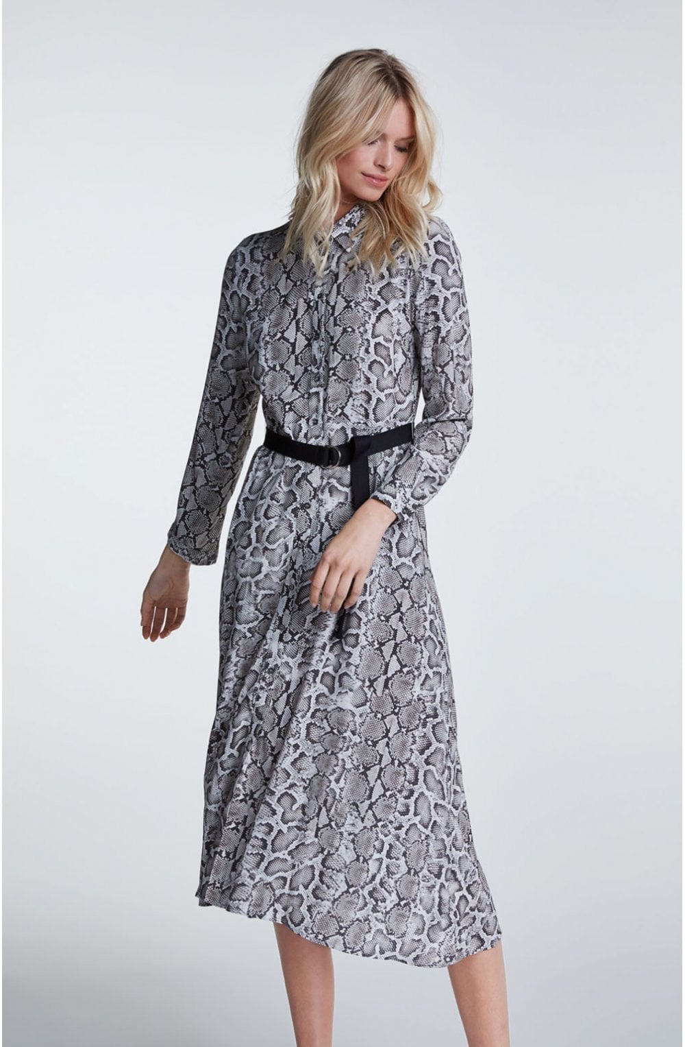 Snake Skin Print Shirt Dress