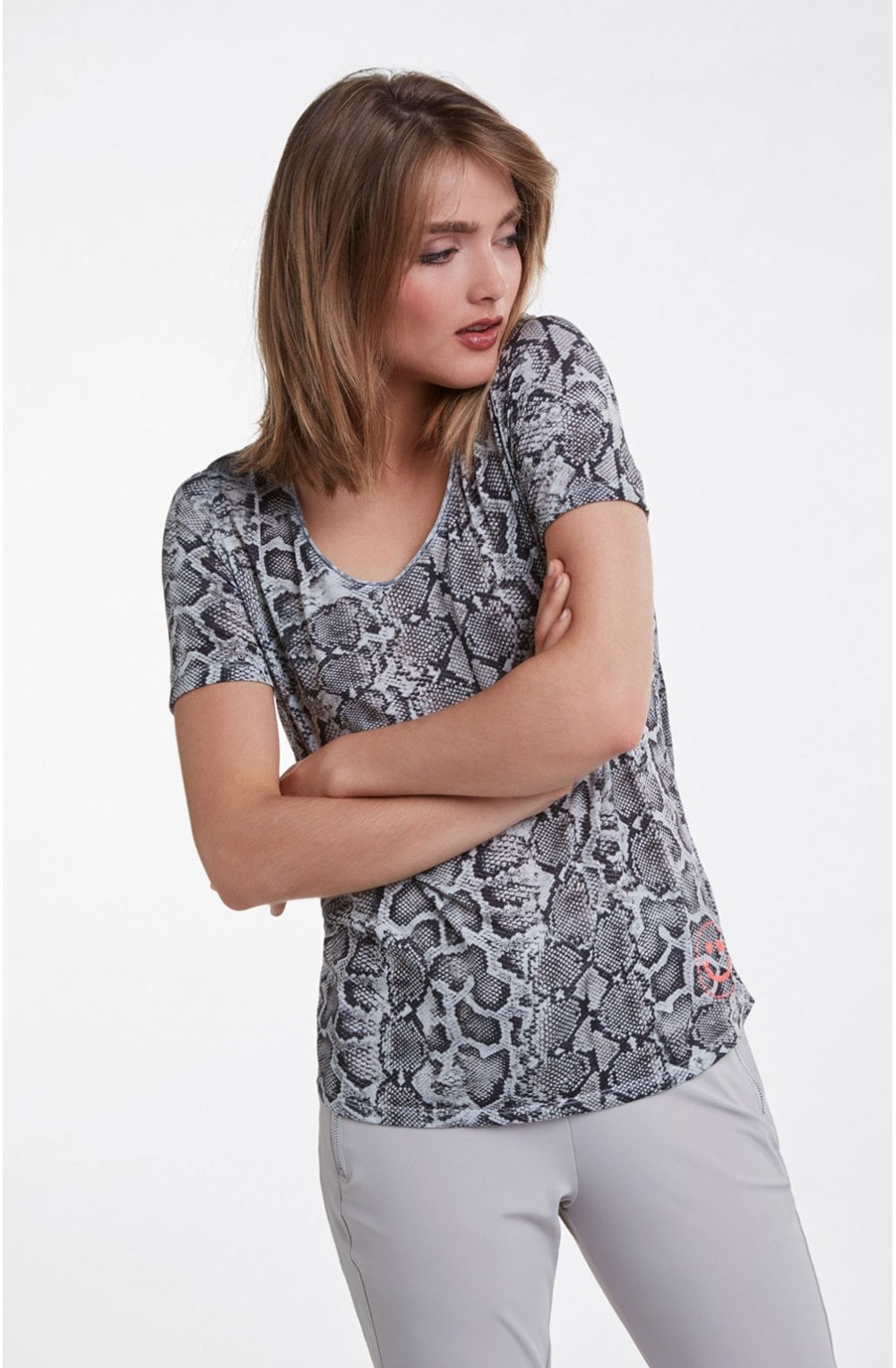 Snake Skin Print T Shirt
