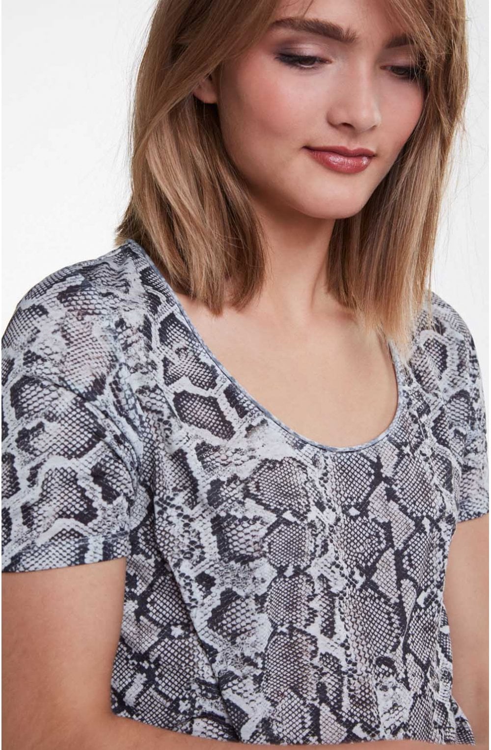 Snake Skin Print T Shirt