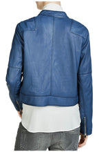 Soft blue leather Jacket