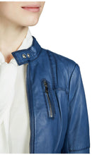 Soft blue leather Jacket