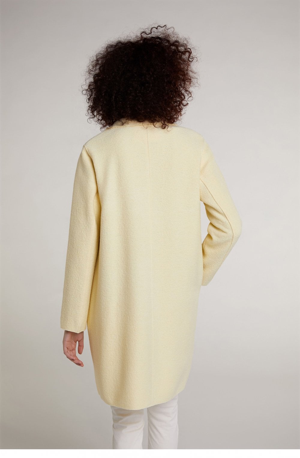 Soft Yellow Boiled Wool Coat