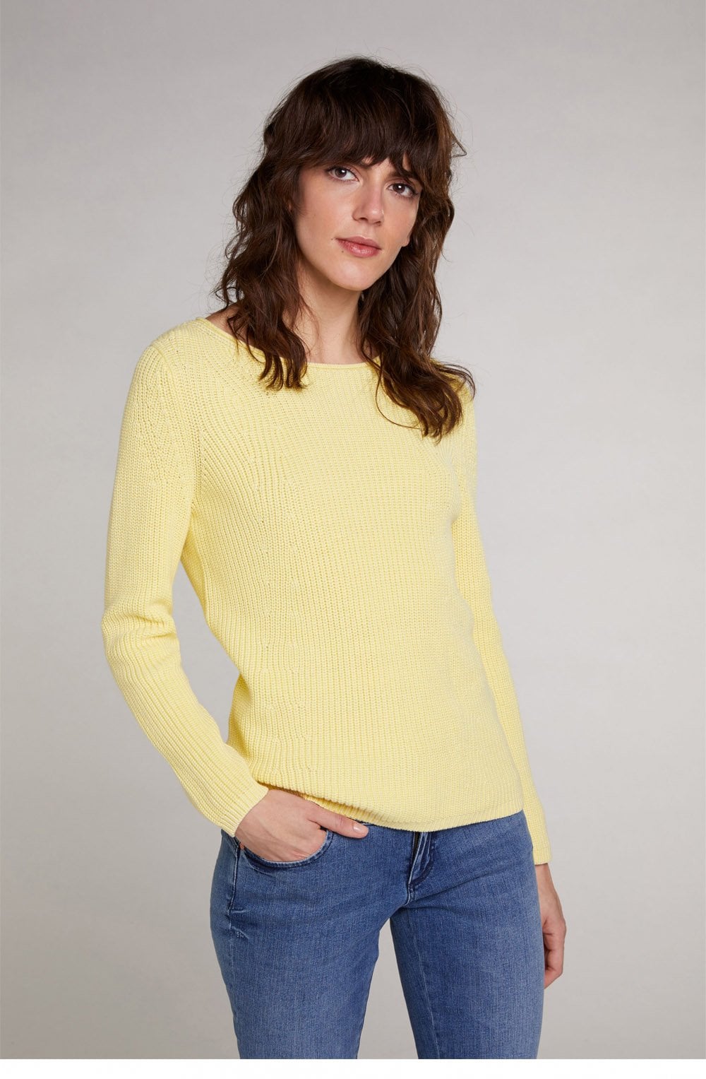 Soft Yellow Ribbed Knit Jumper