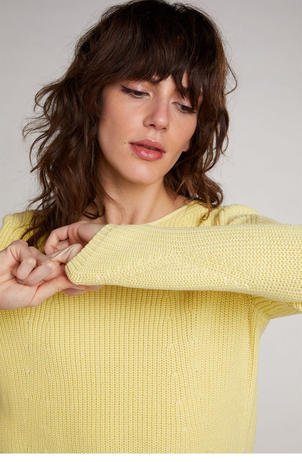 Soft Yellow Ribbed Knit Jumper