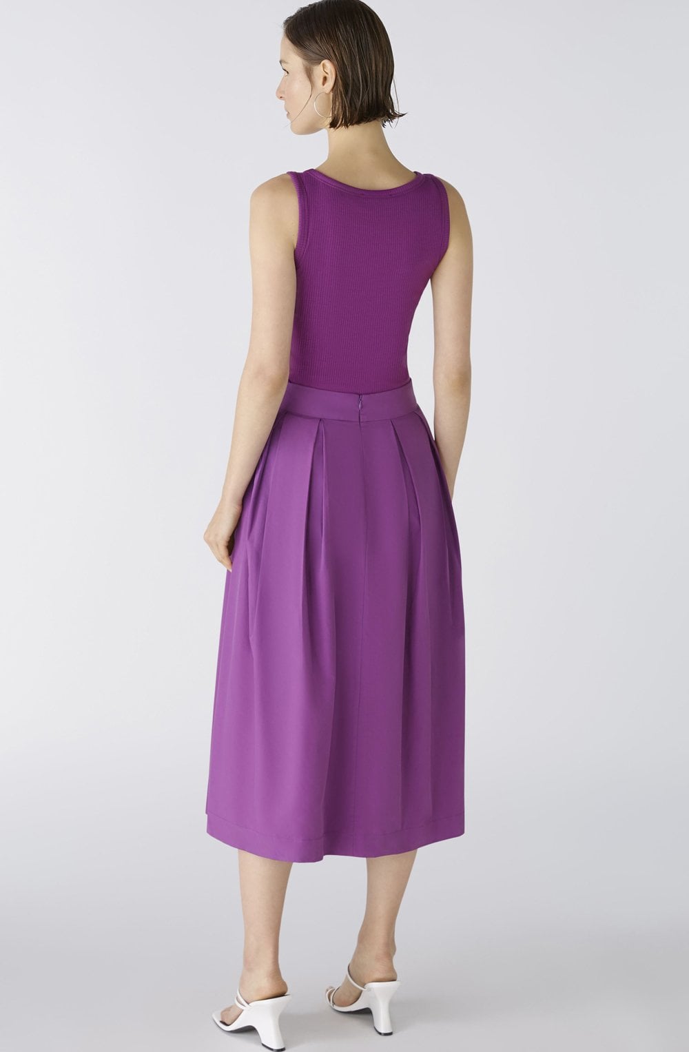 Sparkling Grape Cotton Midi Skirt