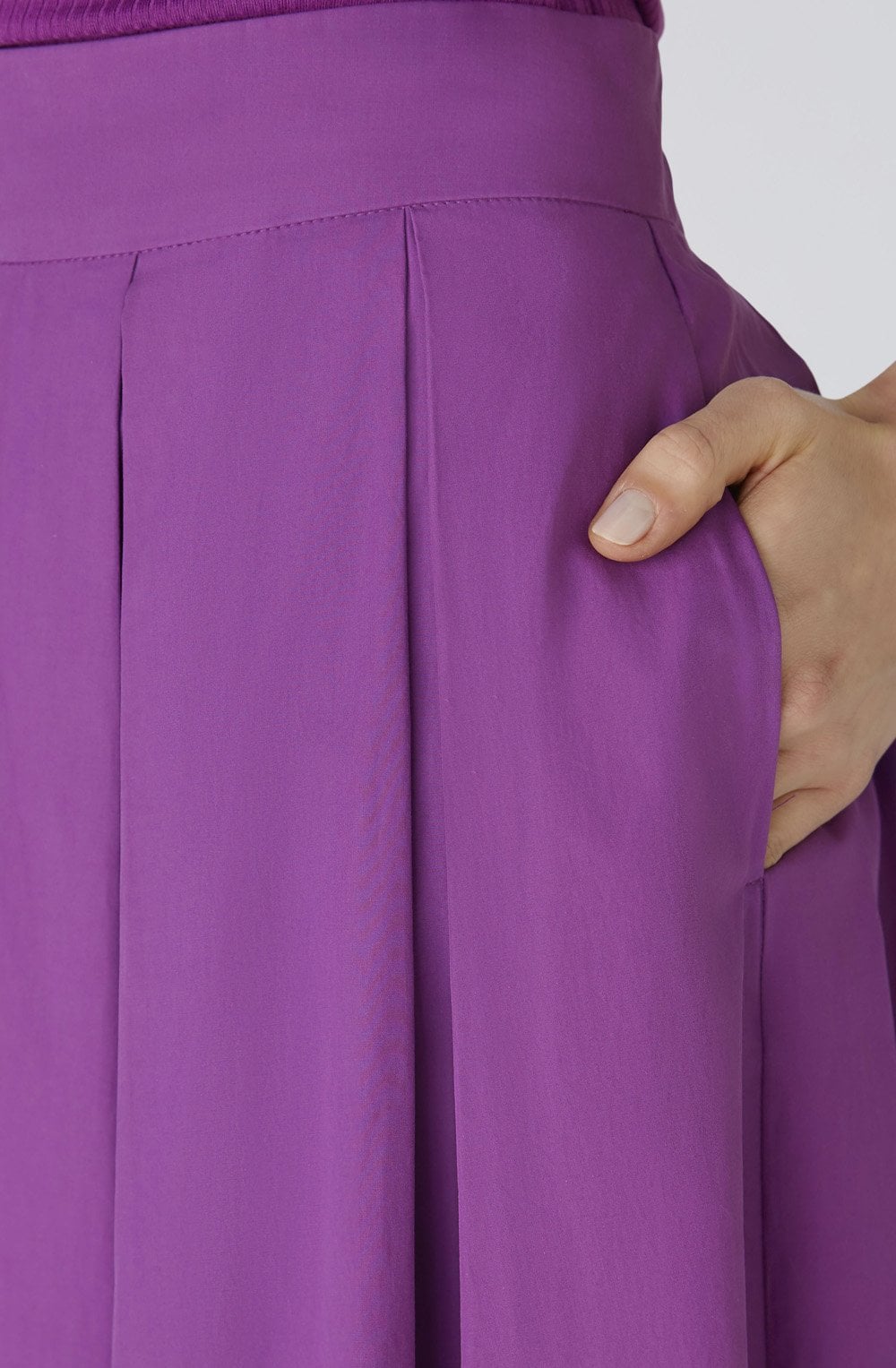 Sparkling Grape Cotton Midi Skirt