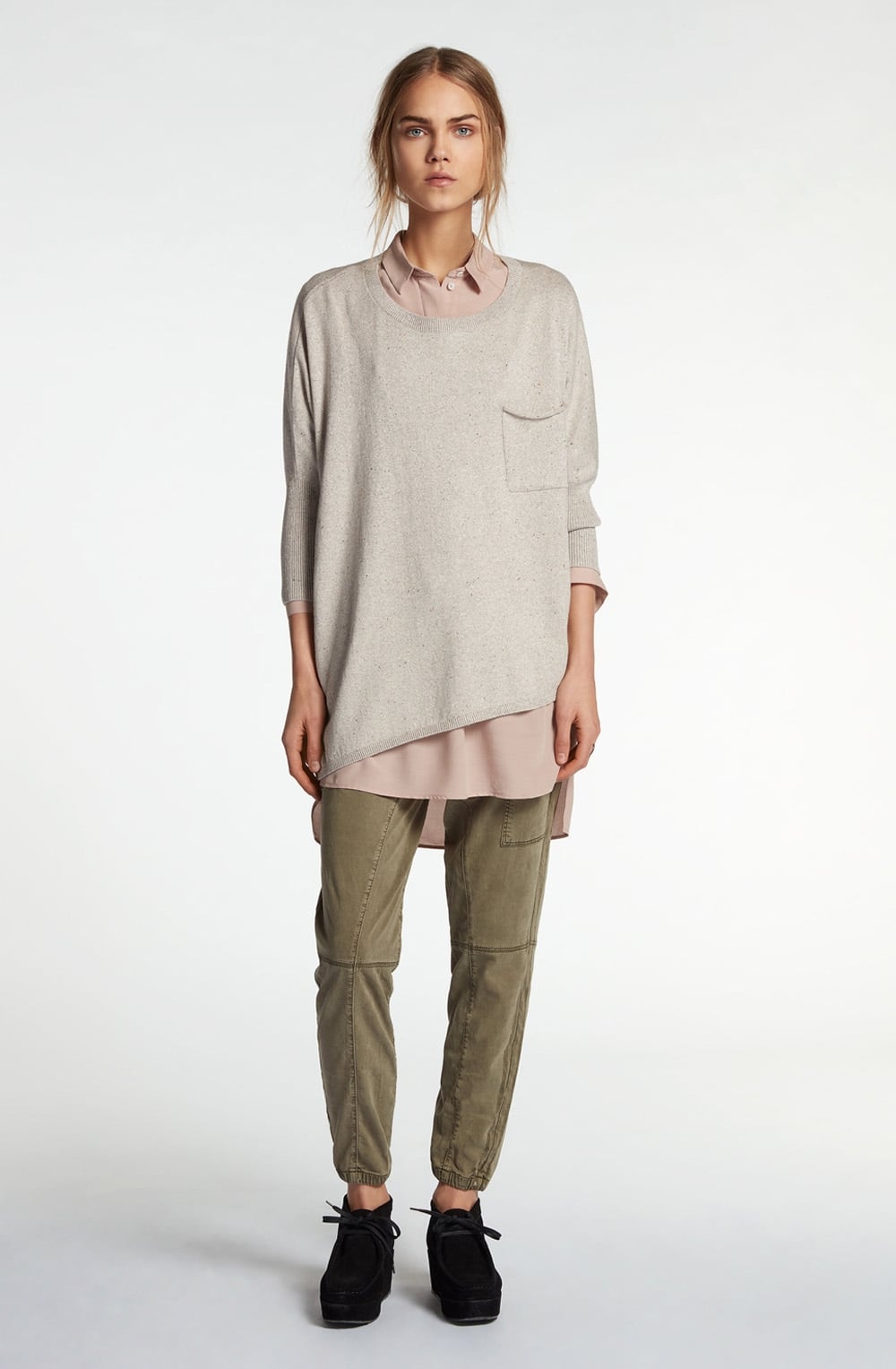 Speckled Metallic Knit Sweater