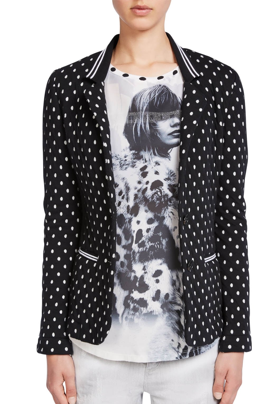 Spot Print Jersey Jacket