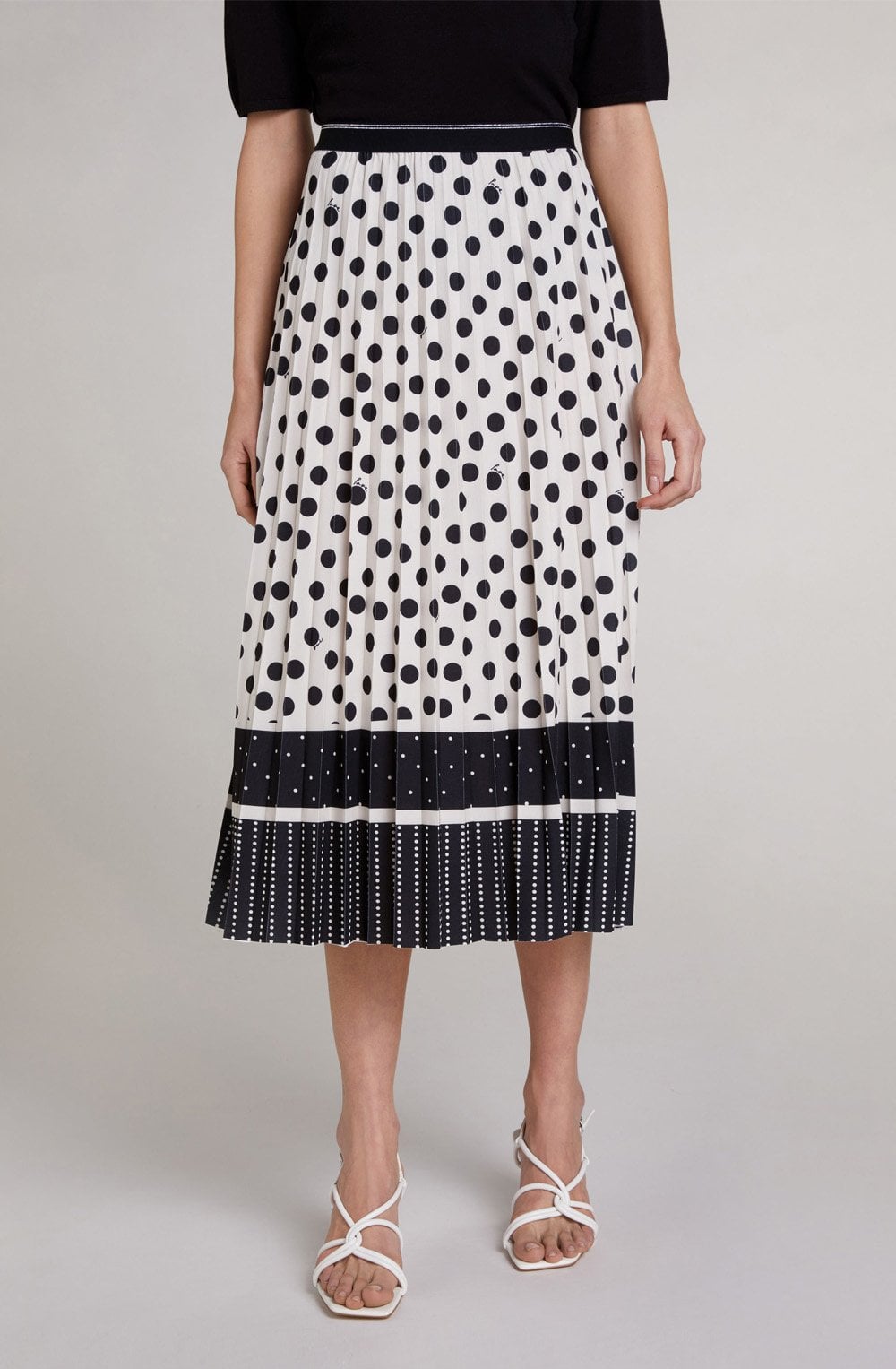 Spot Print Pleated Skirt