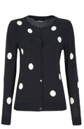 Spotted cardigan navy and white