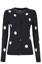 Spotted cardigan navy and white