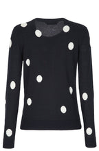 Spotted cardigan navy and white
