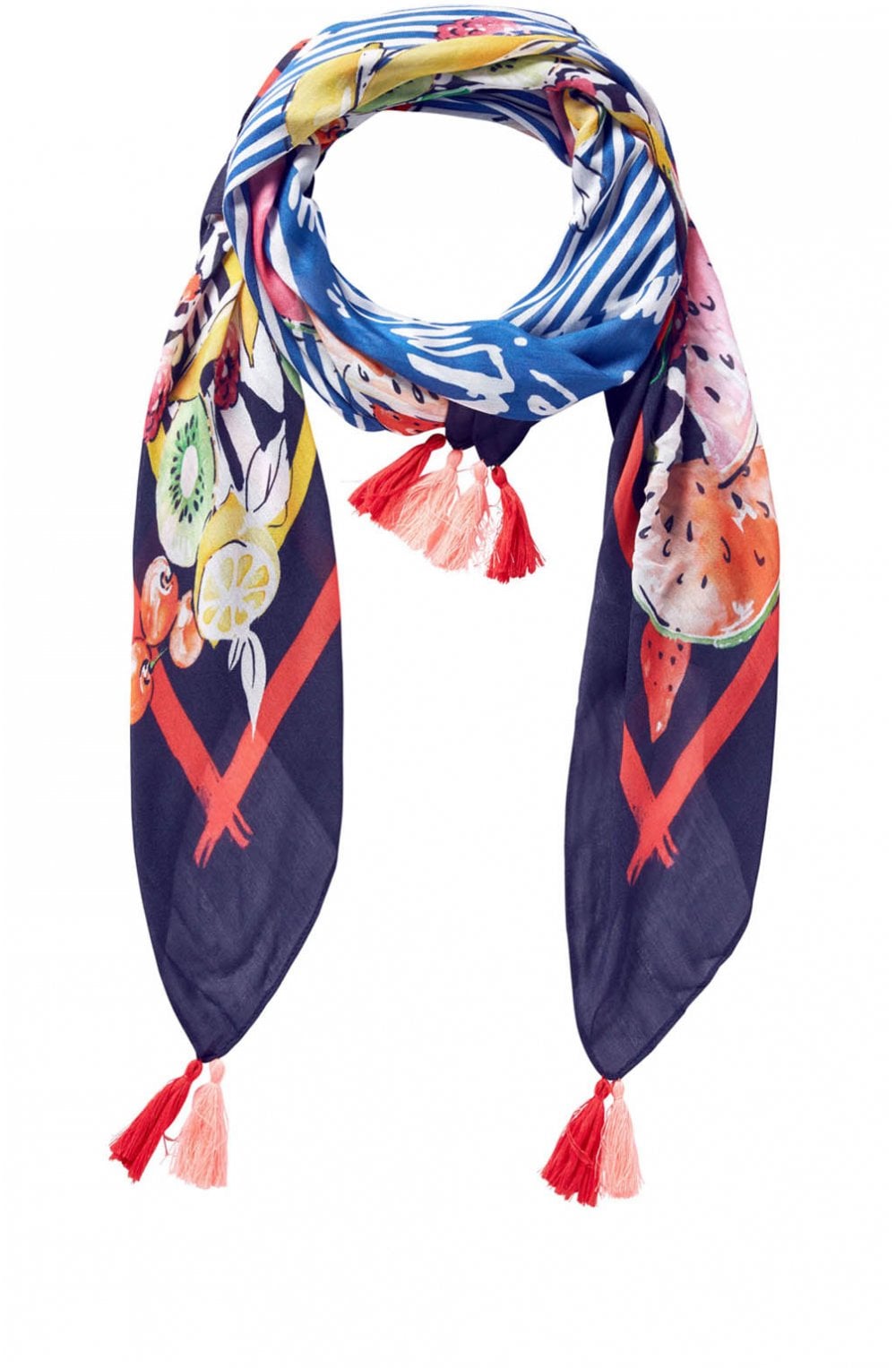 Square Fruit Print Scarf